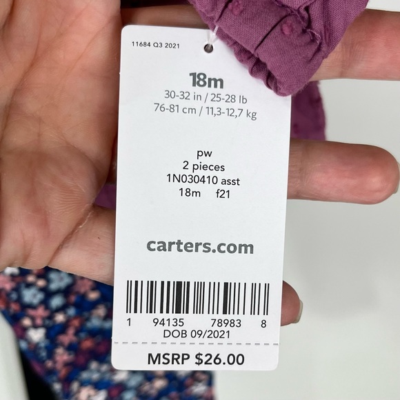 NWT Carter's Pants and Top Set 18 Months - Picture 4 of 5